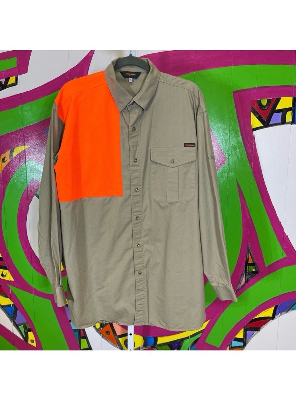 Redington, Men's Beige and Orange Hunting/Shooting Shirt. Size Large.